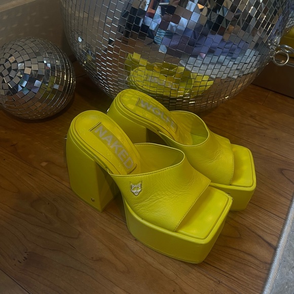 Naked Wolfe Jenna Mules in Yellow - Picture 1 of 4